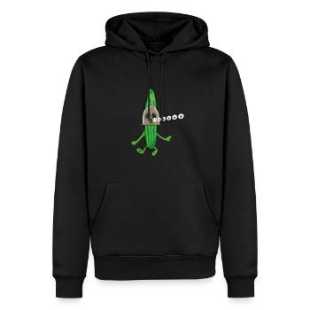 concombre, fantôme, halloween, fantôme, boo - Sweat à capuche Premium bio Homme - noir - Devant - Nico (187cm)