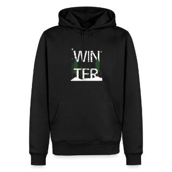 Winter - Men’s Premium Organic Hoodie - black - Front - Nico (187cm)