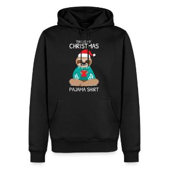 Pyjama de Noël Paresseux - Sweat à capuche Premium bio Homme - noir - Devant - Nico (187cm)