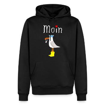 Moin Anker Möwe Seemann - Männer Premium Bio Hoodie - Schwarz - Vorne - Nico (187cm)