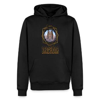 Barcelona Spanien Stadt Skyline Heimat Liebe Gold - Männer Premium Bio Hoodie - Schwarz - Vorne - Nico (187cm)