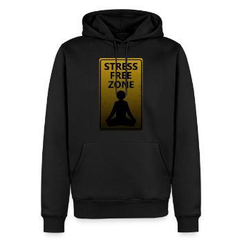 Stressfreie Zone - Männer Premium Bio Hoodie - Schwarz - Vorne - Nico (187cm)