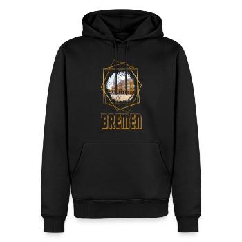 Bremen Deutschland Stadt Skyline Gold Heimat - Männer Premium Bio Hoodie - Schwarz - Vorne - Nico (187cm)
