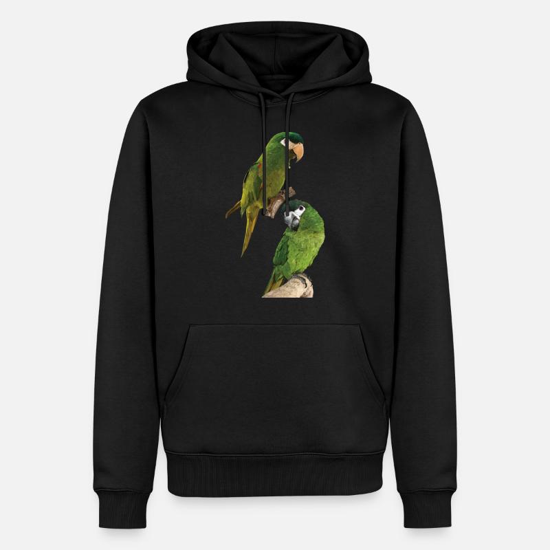 Der edle Ara - Männer Premium Bio Hoodie - Schwarz