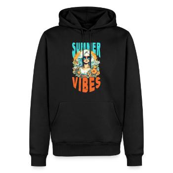Lunettes de soleil Summer Femme Fleurs Sun Vintage - Sweat à capuche Premium bio Homme - noir - Devant - Nico (187cm)