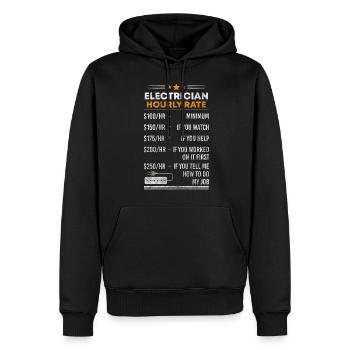 Électricité Artisanat Tension Foudre - Sweat à capuche Premium bio Homme - noir - Devant - Nico (187cm)