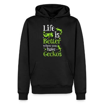 Geckos Lizard Terrarium - Sweat à capuche Premium bio Homme - noir - Devant - Nico (187cm)