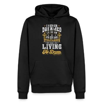 Stein Kunstwerk Ausbildung Zunft - Männer Premium Bio Hoodie - Schwarz - Vorne - Nico (187cm)