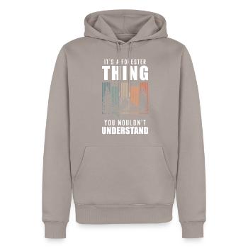 Conservation de la nature de la forêt sauvage - Sweat à capuche Premium bio Homme - taupe - Devant - Nico (187cm)