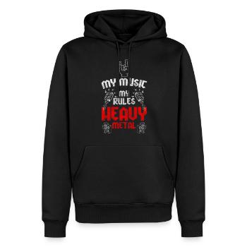 Rock and Roll Rock célèbre le hardcore - Sweat à capuche Premium bio Homme - noir - Devant - Nico (187cm)