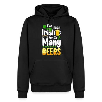 Lutin irlandais Shamrock Irlande - Sweat à capuche Premium bio Homme - noir - Devant - Nico (187cm)