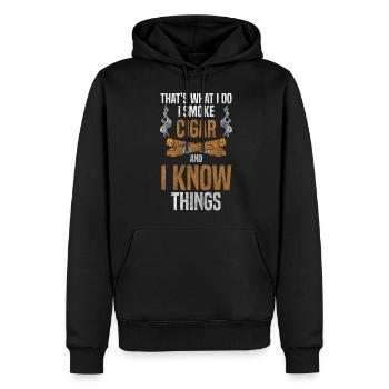 Raucher Zigarre Männerabend Tabak Lifestyle - Männer Premium Bio Hoodie - Schwarz - Vorne - Nico (187cm)