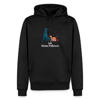 Moi et mes abonnés – Dog Humor Design - Sweat à capuche Premium bio Homme - noir - Devant - Nico (187cm)