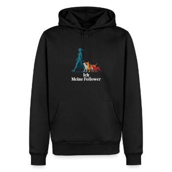 Moi et mes abonnés – Dog Humor Design - Sweat à capuche Premium bio Homme - noir - Devant - Nico (187cm)