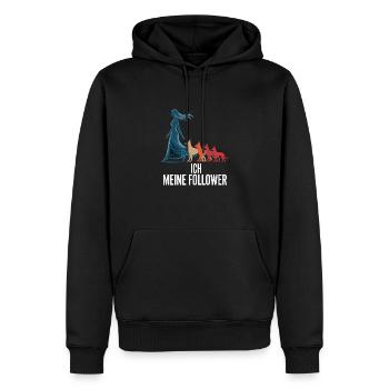 Moi et mes abonnés – Dog Humor Design - Sweat à capuche Premium bio Homme - noir - Devant - Nico (187cm)