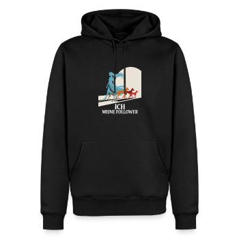 Moi et mes abonnés – Dog Humor Design - Sweat à capuche Premium bio Homme - noir - Devant - Nico (187cm)