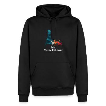 Moi et mes abonnés – Dog Humor Design - Sweat à capuche Premium bio Homme - noir - Devant - Nico (187cm)