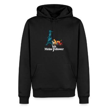 Moi et mes abonnés – Dog Humor Design - Sweat à capuche Premium bio Homme - noir - Devant - Nico (187cm)