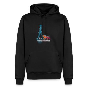 Ich & meine Follower – Hundehumor Design - Männer Premium Bio Hoodie - Schwarz - Vorne - Nico (187cm)