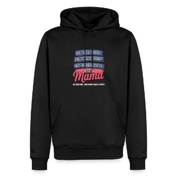 Da ist Mama – Heldin im Reimchaos - Männer Premium Bio Hoodie - Schwarz - Vorne - Nico (187cm)