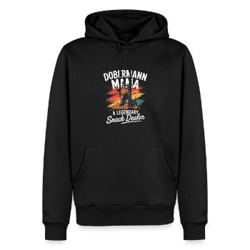 Doberman Mama, marchande de collations légendaire - Sweat à capuche Premium bio Homme - noir - Devant - Nico (187cm)