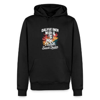 Maman dalmate, marchande de snacks légendaire - Sweat à capuche Premium bio Homme - noir - Devant - Nico (187cm)