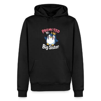 Promu au rang de grande sœur – Penguin Design - Sweat à capuche Premium bio Homme - noir - Devant - Nico (187cm)