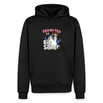 Promu au rang de grande sœur – Penguin Design - Sweat à capuche Premium bio Homme - noir - Devant - Nico (187cm)