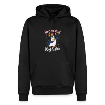 Promu au rang de grande sœur – Penguin Design - Sweat à capuche Premium bio Homme - noir - Devant - Nico (187cm)