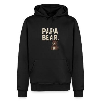 Papa Bear – Un design amusant pour les pères - Sweat à capuche Premium bio Homme - noir - Devant - Nico (187cm)