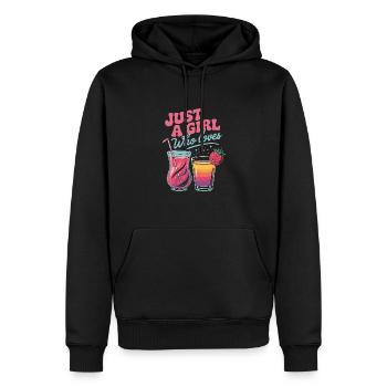 Juste une fille qui aime les vacances et les cocktails - Sweat à capuche Premium bio Homme - noir - Devant - Nico (187cm)