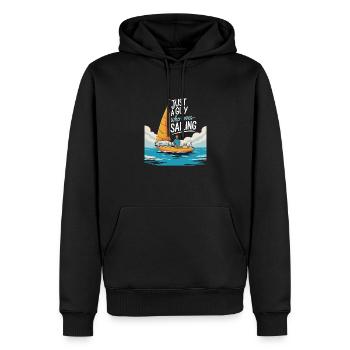 Just a Guy who loves Sailing – Segel Design - Männer Premium Bio Hoodie - Schwarz - Vorne - Nico (187cm)
