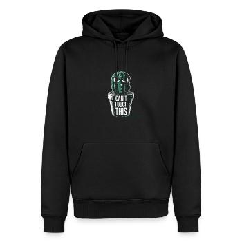 Can't Touch This – Lustiger Kaktus mit Spruch - Männer Premium Bio Hoodie - Schwarz - Vorne - Nico (187cm)