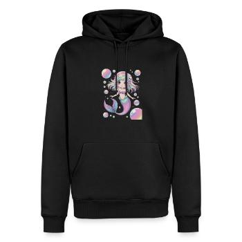 Süße Kawaii Meerjungfrau – Pastell Design - Männer Premium Bio Hoodie - Schwarz - Vorne - Nico (187cm)