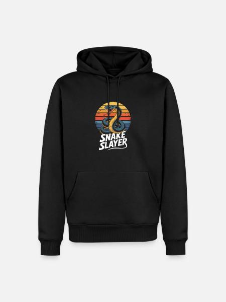 Snake hunter – Retro Schlange Design - Men’s Premium Organic Hoodie - black