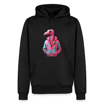 Flamingo mit Sonnenbrille Bunt Coole Flamingos - Männer Premium Bio Hoodie - Schwarz - Vorne - Nico (187cm)