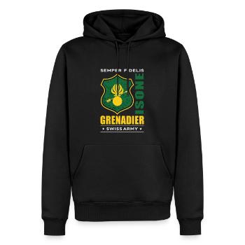 Grenadier - Men’s Premium Organic Hoodie - black - Front - Nico (187cm)