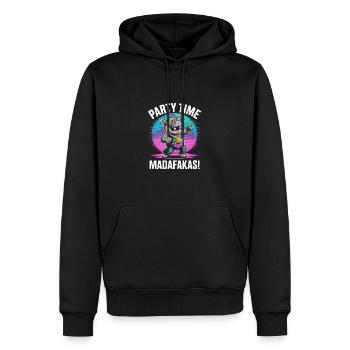 Hippo party Time Madafakas - Männer Premium Bio Hoodie - Schwarz - Vorne - Nico (187cm)