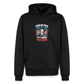 Directeur de feux d’artifice opossum - Sweat à capuche Premium bio Homme - noir - Devant - Nico (187cm)