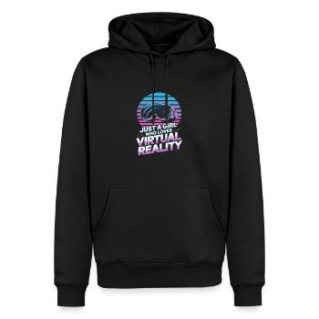 Just a girl who loves Virtual Reality - Männer Premium Bio Hoodie - Schwarz - Vorne - Nico (187cm)