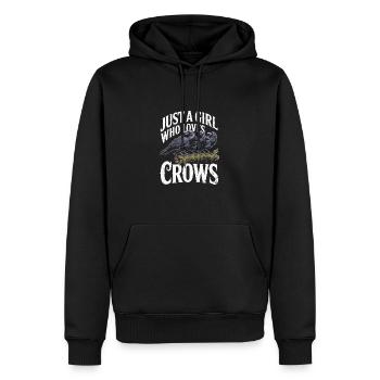 Just a girl who loves crows - Männer Premium Bio Hoodie - Schwarz - Vorne - Nico (187cm)