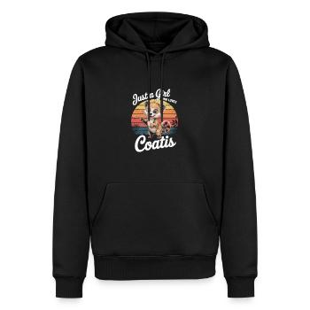 Just a girl who loves Coatis - Men’s Premium Organic Hoodie - black - Front - Nico (187cm)