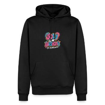 Geburtstag im Juli - Männer Premium Bio Hoodie - Schwarz - Vorne - Nico (187cm)