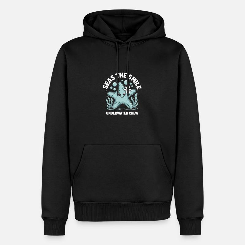 Süßes Seestern Design - Männer Premium Bio Hoodie - Schwarz