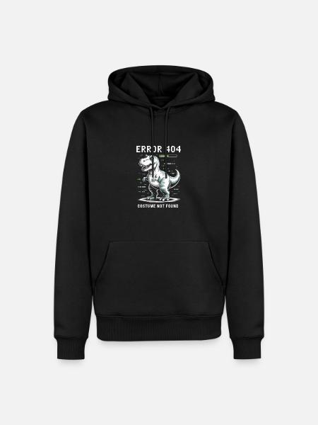 Fout 404 kostuum niet gevonden dino - Mannen Premium Bio hoodie - zwart