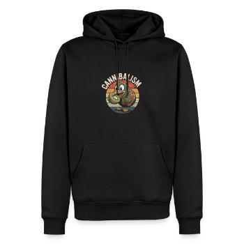 Lustiges Kiwi Cannibalism - Männer Premium Bio Hoodie - Schwarz - Vorne - Nico (187cm)