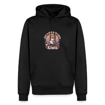 Just a girl who loves Kiwis - Männer Premium Bio Hoodie - Schwarz - Vorne - Nico (187cm)