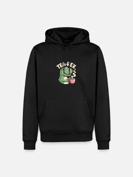 Lustiges Tee Design mit Tea rex - Herre Premium økologisk hoodie - sort