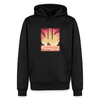 Vietnam Beach - Männer Premium Bio Hoodie - Schwarz - Vorne - Nico (187cm)