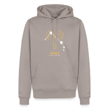 Sternzeichen Illustration Widder - Männer Premium Bio Hoodie - Taupe - Vorne - Nico (187cm)